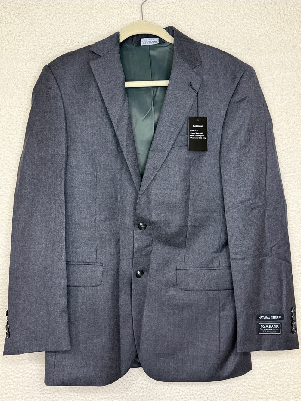 NWT Jos. A. Bank Traveler Wool Suit Separate Jacket Gray 38L